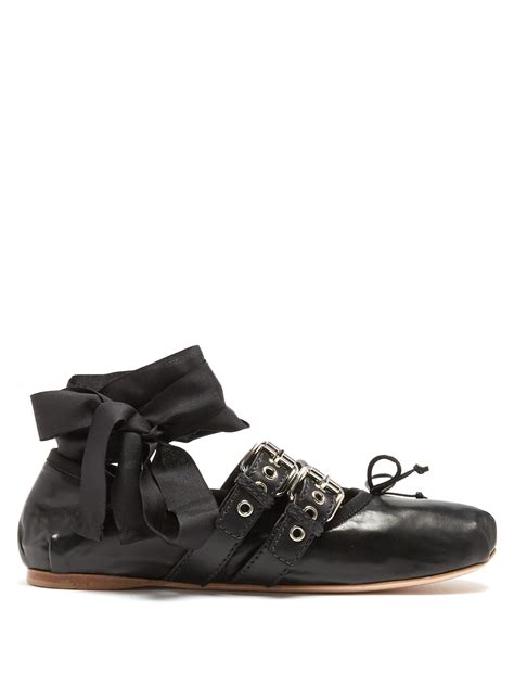 miu miu buckle flats|women's miu mi u flats.